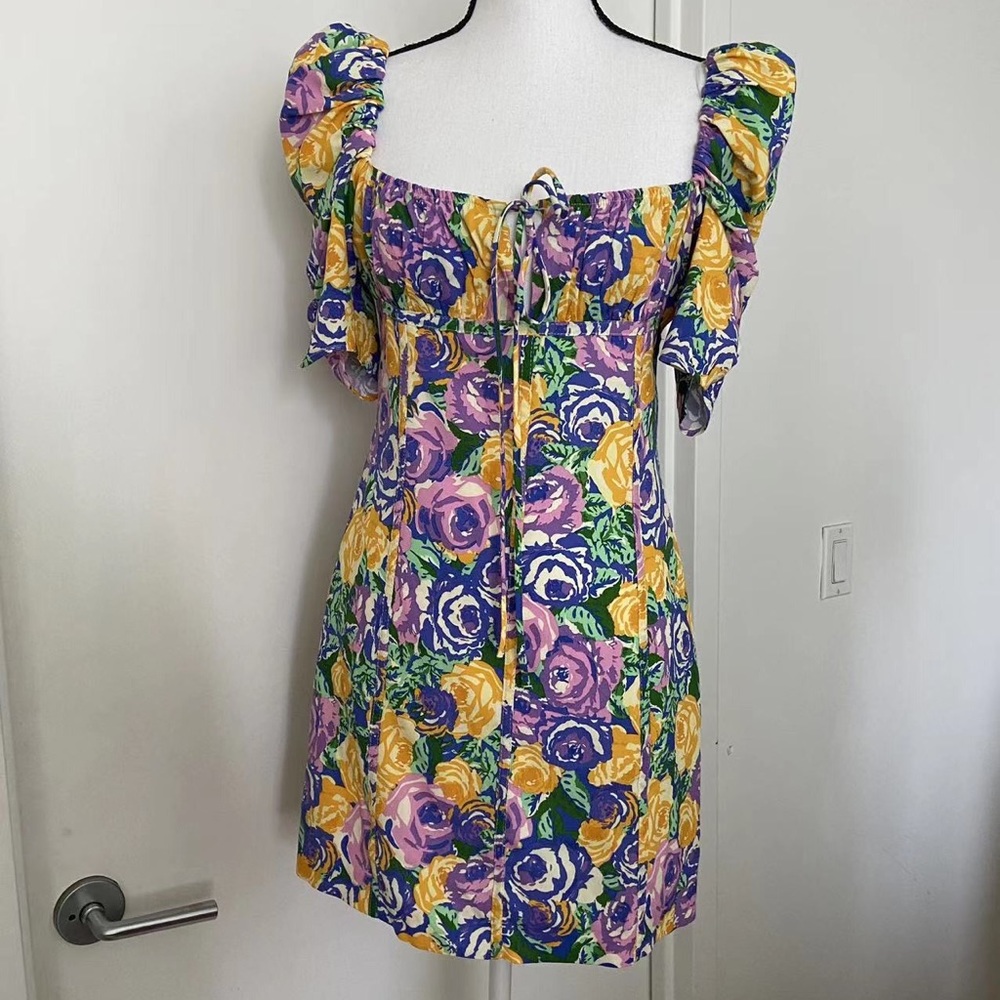 Zara Printed Corset Style Dress Size Medium
